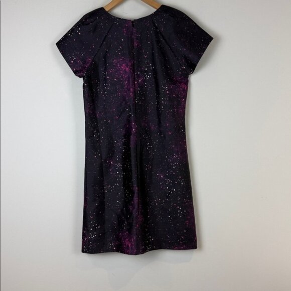Club Monaco Black Ophelia Galaxy Print Silk shift Dress Size 2 - Picture 5 of 8